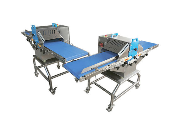 300mm In-Feed Commercial Pork Belly Meat Strips And Cube Cutting Machine 500KG/H