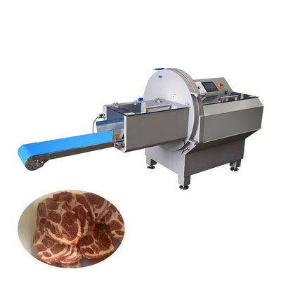JY-25K Horizontal Frozen Meat Slicer Machine with Outfeed Conveyor Belt For Food Processing Companies