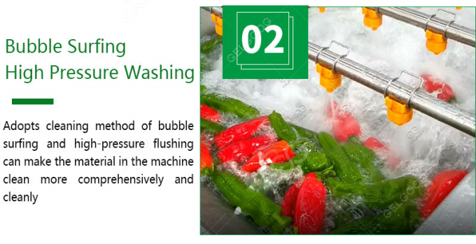 Ozone Vegetable Fruit Washing Machine 3T/H With Bubble Veg Cleaning Machine